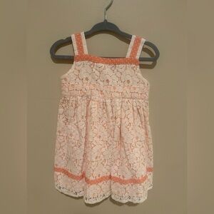 Pumpkin Patch Orange and Cream Lace Dress Baby Size 6-9 Month